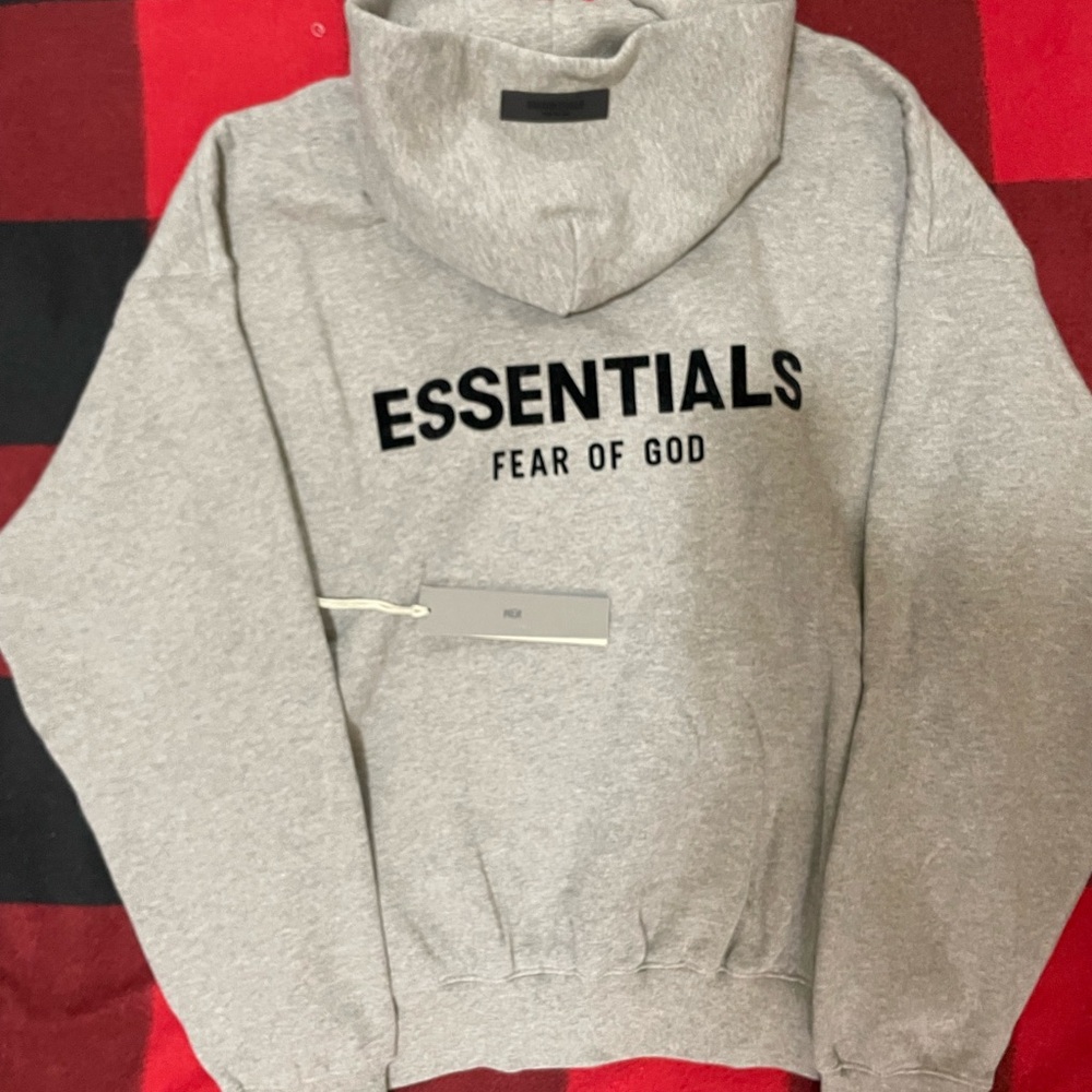 Fear of God Essentials Light Gray Hoodie